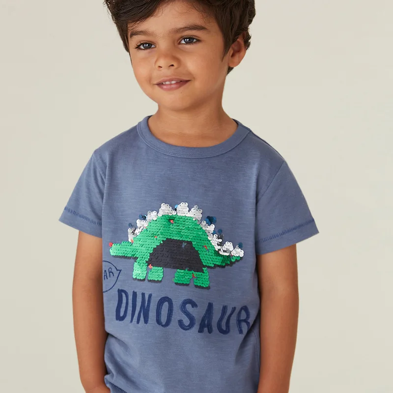 SAILEROAD Футболки для мальчиков Зеленый Динозавр с изменяющим лицо красным