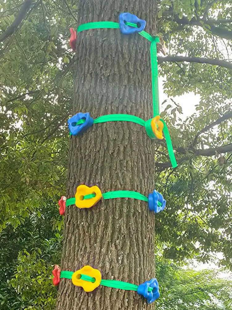 

Kids Rock Climbing Wall Holds Children Wood Wall Climbing Stones Toys Child Playground Game Hand Feet Hold Grip Kit