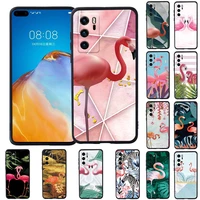flamingo series anti drop silicone phone case for huawei p20p20 prop30 prop30 plusp30 litep40p40 pro soft tpu phone cover