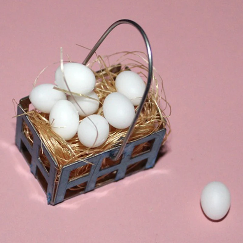 

1:12 Dollhouse Miniature Mini Egg with Tray Doll House Kitchen Accessories Model Toys Kid Gift