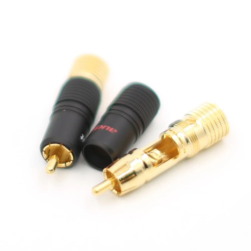 Hi-Fi аудио 24K позолоченный винт с блокировкой RCA штекер кабель динамик разъем |