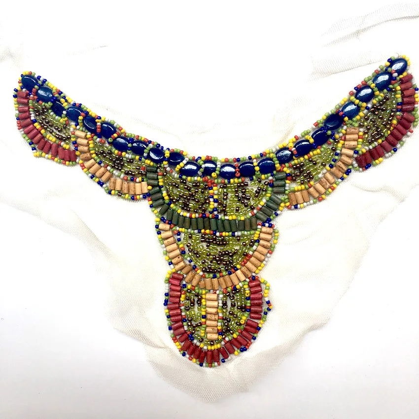 Китайский национальный тип тяжелый бисерный кружевной воротник вышитый