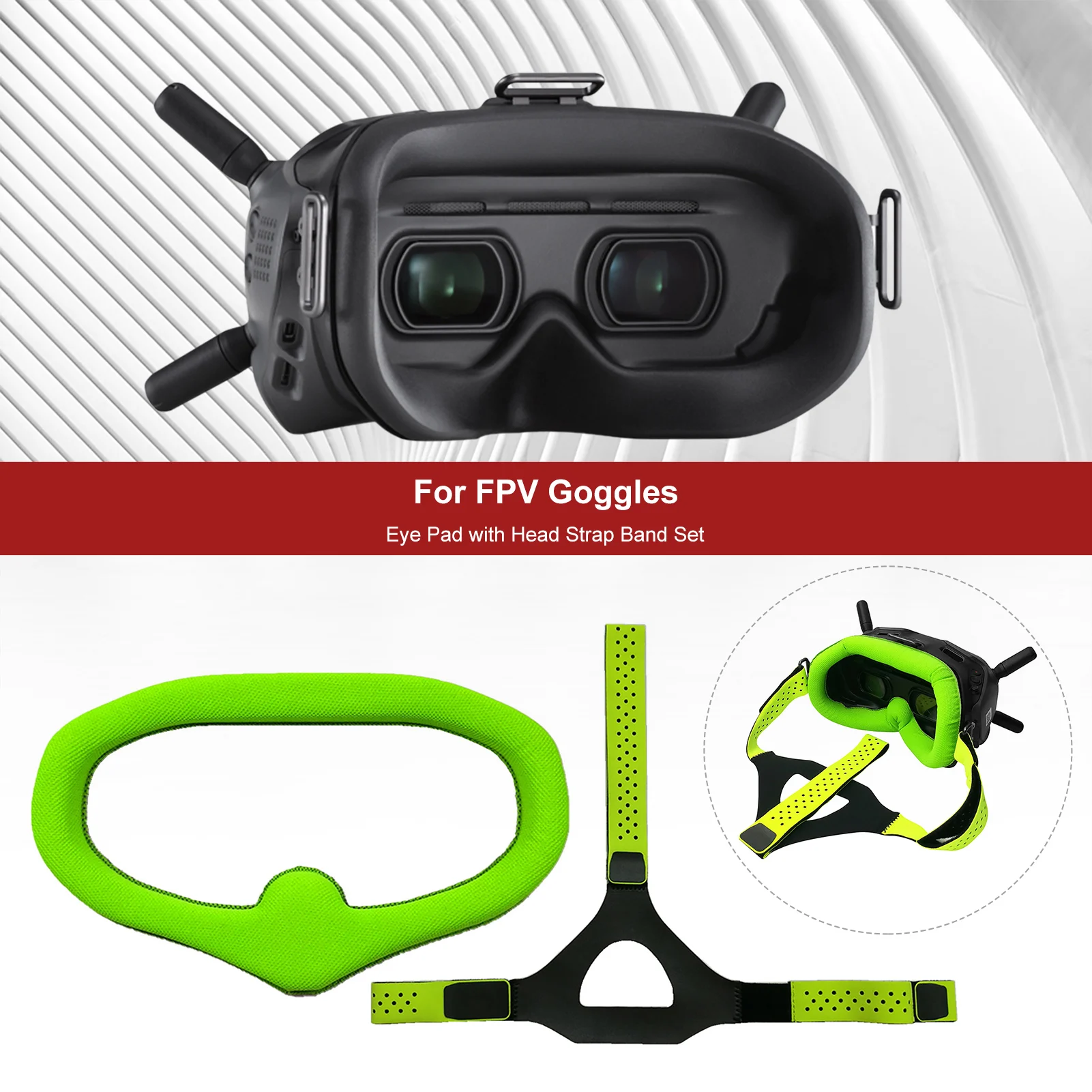 

Eye Pad With Head Strap Band Set For DJI Digital FPV Goggles Face Plate Replacement Kit Drop Shopping
