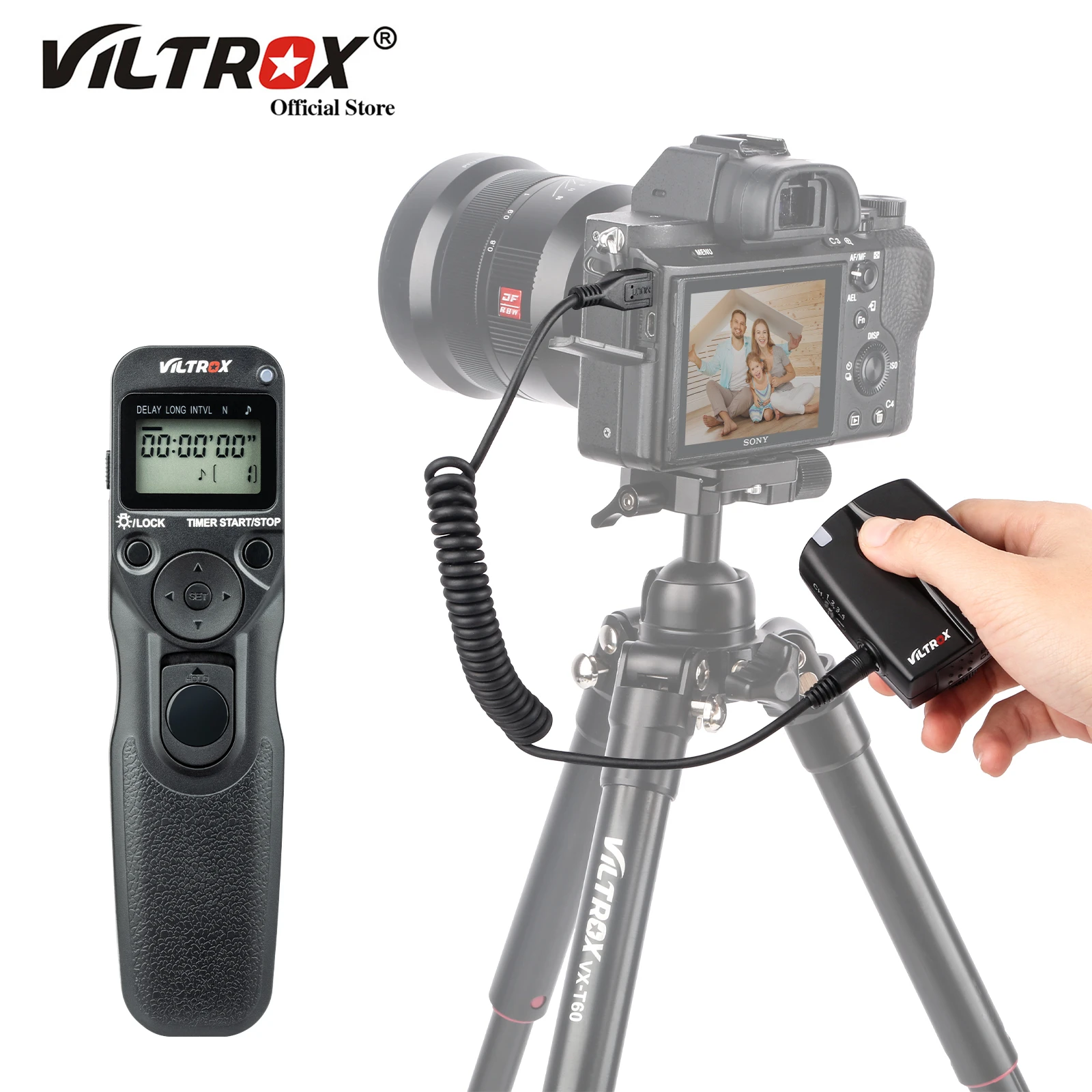 Viltrox JY 710 ЖК дисплей Беспроводной спуском фотографического затвора с таймером