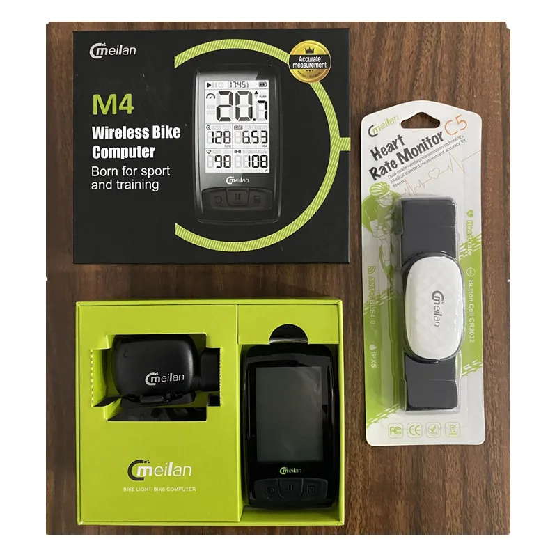 

Meilan M4 Wireless Cycling Computer bicycle speedometer with C5 Heart Rate Sensor HRM ANT + Bluetooth BLE4.0 Waterproof IPX5