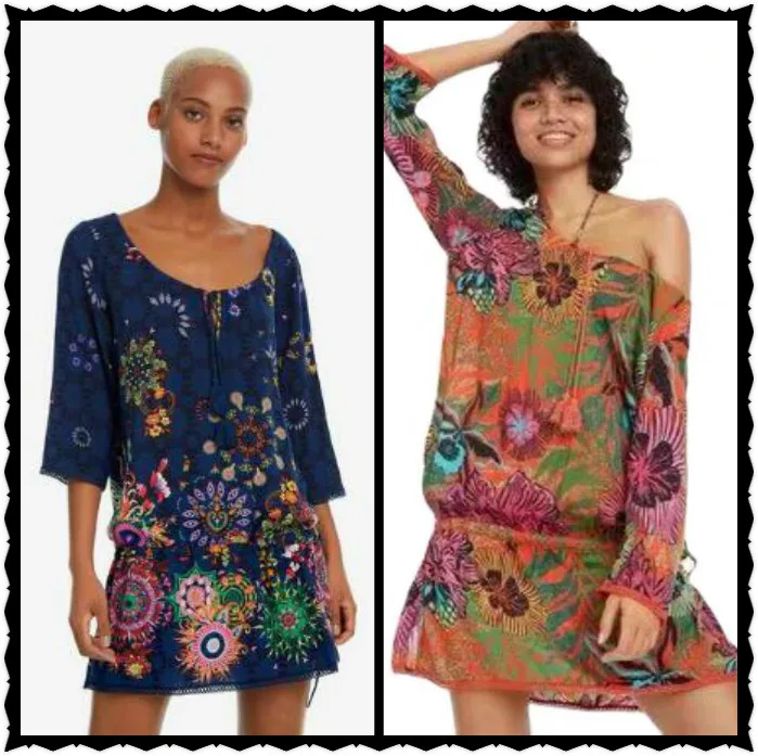 2021 Новое испанское платье Desigual с вырезом и кисточками|Женские платья| |