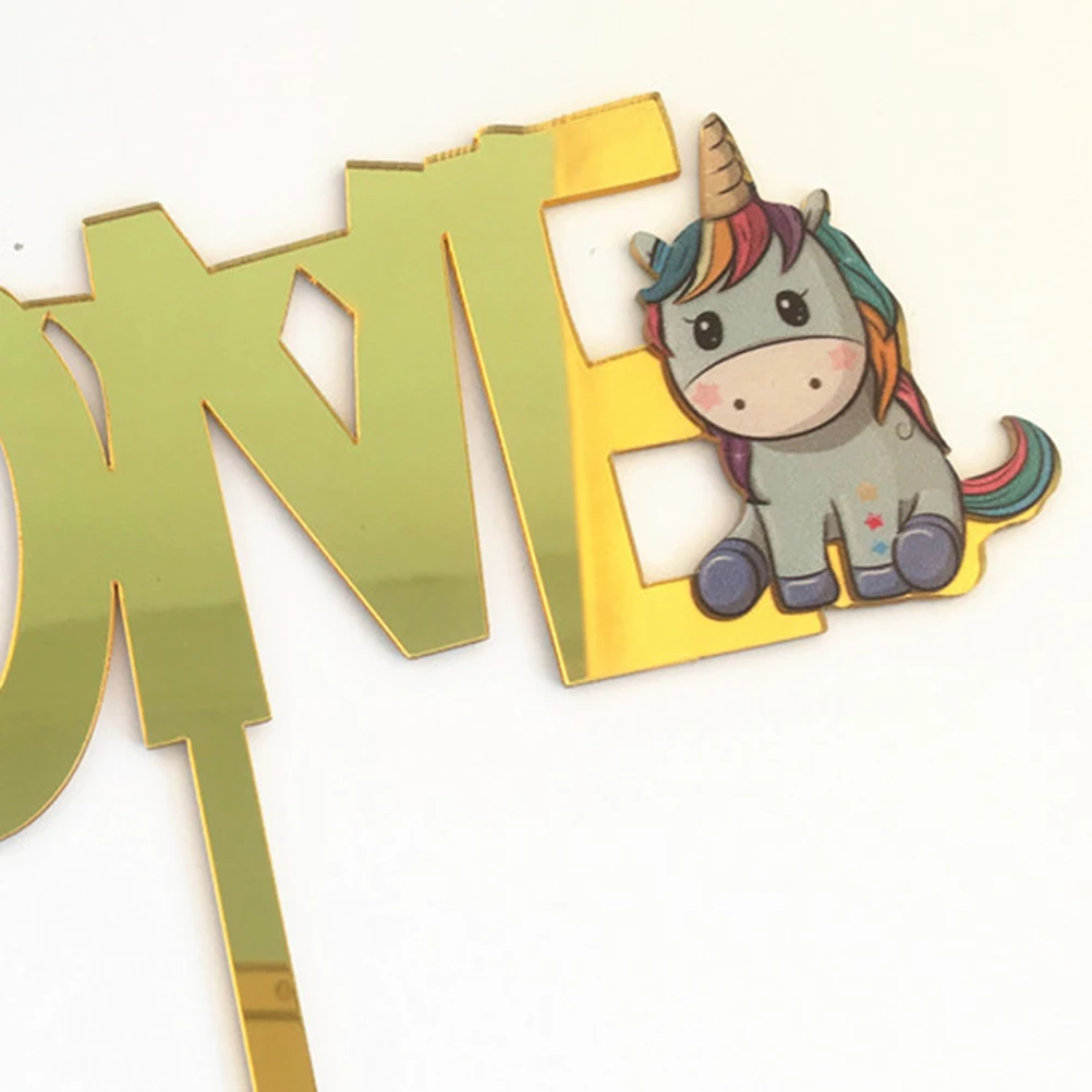 1 шт. одна буквы на торте милый Единорог акриловый Кекс Picks выбор еды фруктовый