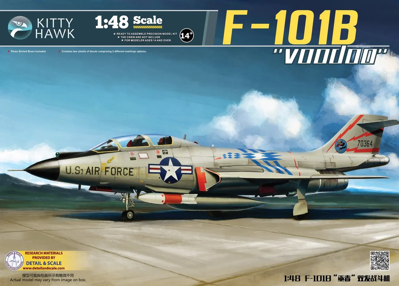 

Kitty Hawk KH80114 1/48 US F-101B Voodoo Fighter Plane Aircraft Airplane Toy Plastic Assembly Model Kit