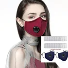 PM2.5 маска для рта моющаяся многоразовая хлопковая маска с дыхательным клапаном Крышка для рта Пылезащитная черная маска фильтр пылезащитные маски