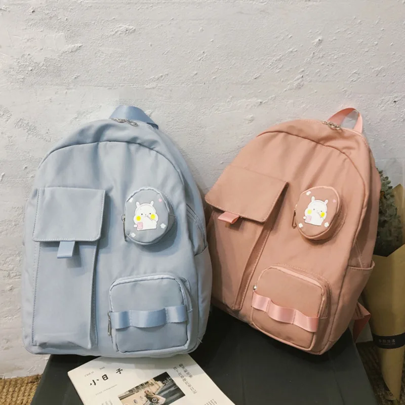 

Female Solid School Bag For Teenage Girls 2020 Nylon Travel Backpack Women Mochila Sac A Dos Ladies Laptop Rucksack Men Bag Pack