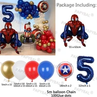 1set marvel 3d spiderman foil balloons black red latex balloon garland arch kit birthday party supplies decor kids gifts toys