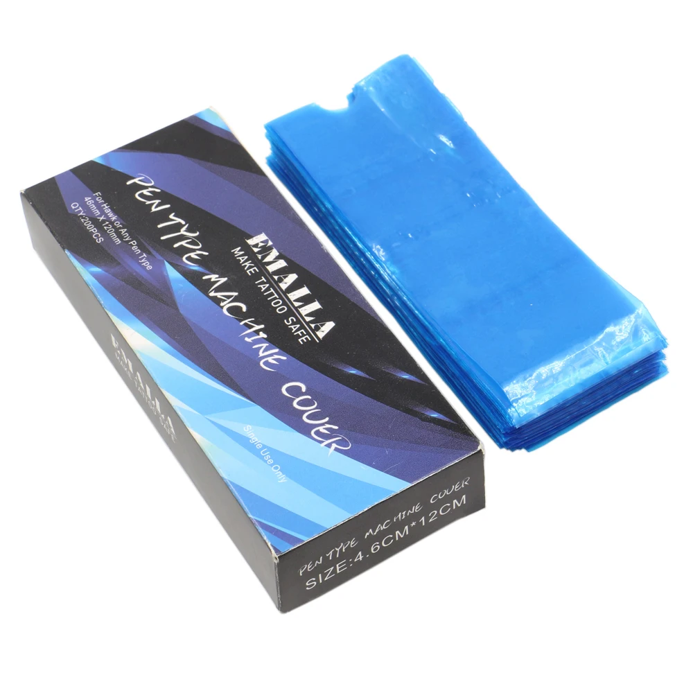 EMALLA 200 штук/кор. портативная одноразовая тату сумка нарукавники для машины ручки