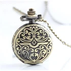 (3076) 12 шт.лот винтажные бронзовые часы с ожерельем карманные часы. Тяжелые Металлические дизайнерские часы. Размер 27 мм