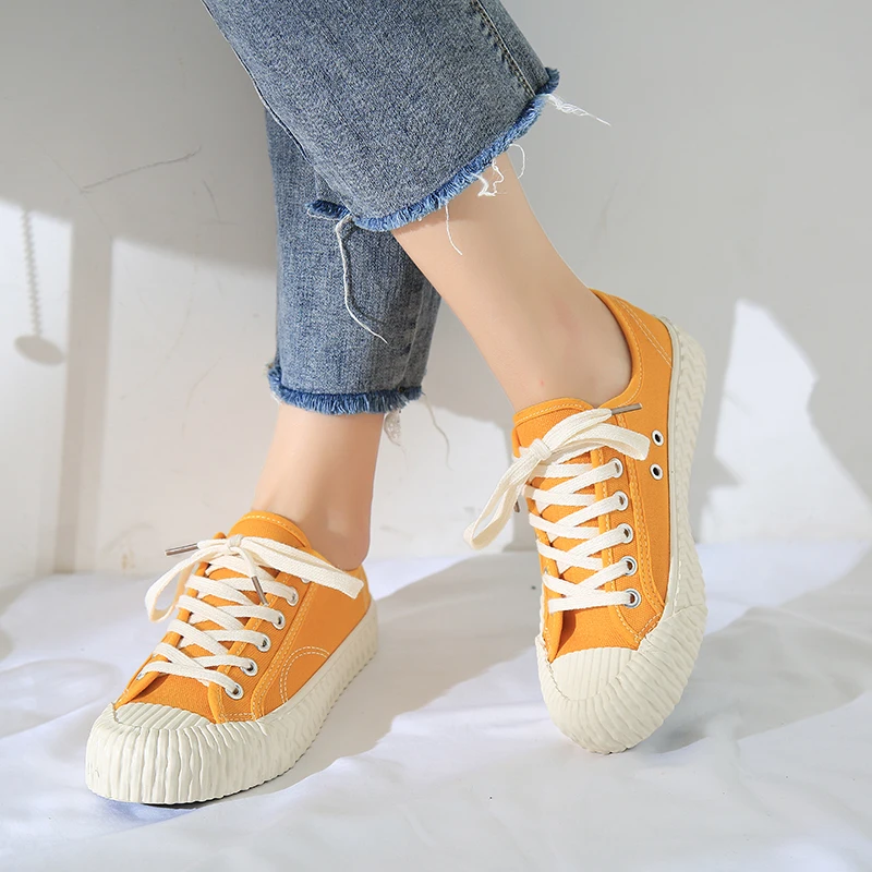 

2019 New Fashion Sneakers Women Casual Shoes Female Autumn Canvas Shoes Woman Trainers Lace Up Plus Size Vulcanized Shoes Flats