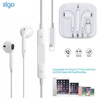 wired lightning earphones for iphone 7 8 8p x xr xs max 12 hifi sound in ear stereo earbuds with microphone and volume control