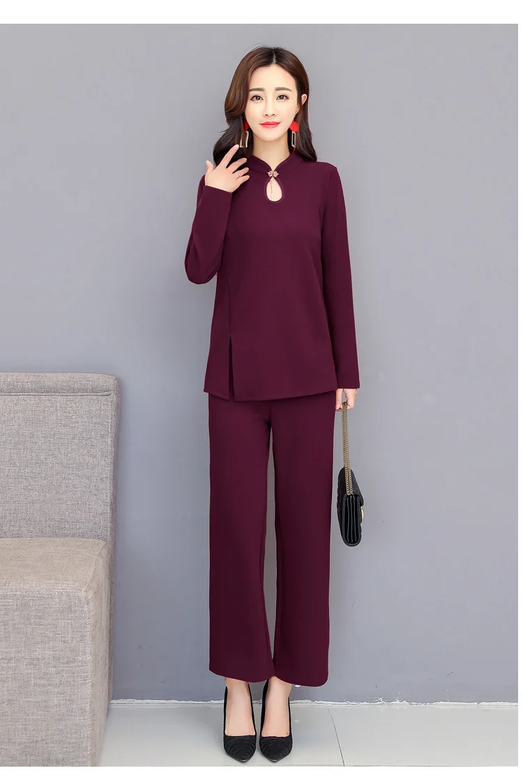 YICIYA фиолетовый костюм из 3 предметов Женский комплект из 2 предметов зимняя осенняя одежда комплект со штанами костюмы и верхняя одежда элегантного размера плюс 5xl