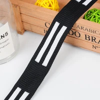 2m 25mm black white stripe ribbons diy garment sew accessorie horizontal mesh pulls knitting trousers side clothing bag fabric