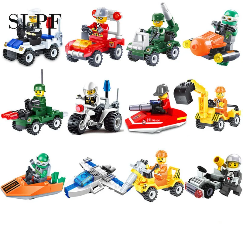 12 видов Мини Строительные блоки маленького размера идущие город Развивающие