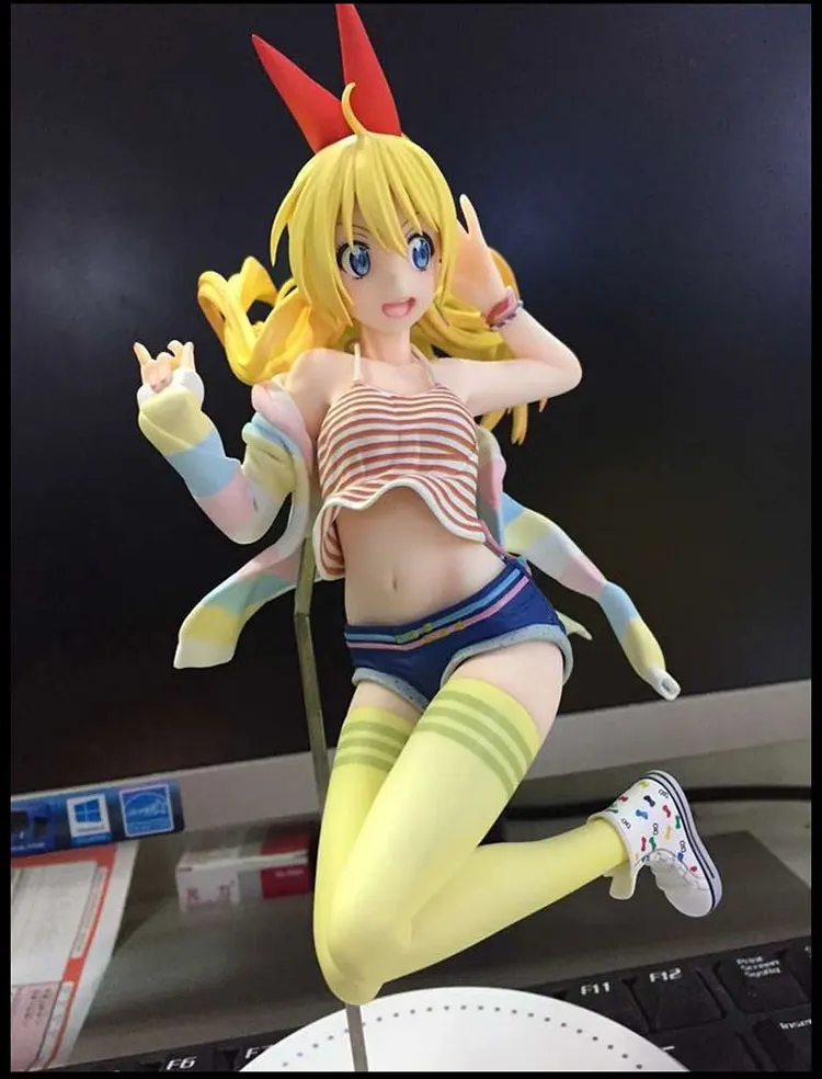 with opp bag Новая Аниме Фигурка 23 см Nisekoi Kirisaki Chitoge 1/8 масштаб предварительно окрашенная ПВХ фигурка Коллекционная модель Рождественский подарок B19 - Цвет: with opp bag