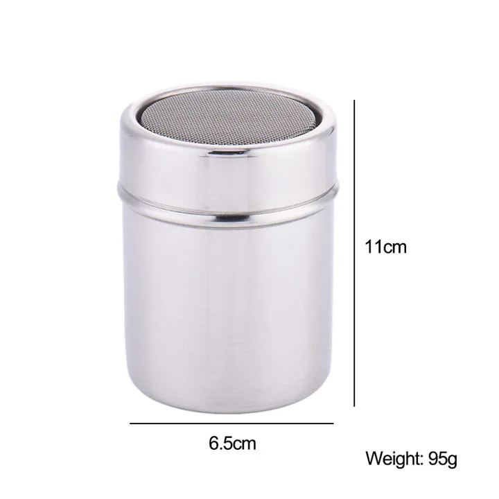 L 6.5x11cm TTLIFE нержавеющая сталь шейкер для кофе и шоколада какао мука сахарная пудра Кофе Сито с крышкой кофе Фильтры Аксессуары для кофе - Цвет: L 6.5x11cm