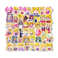 sailor moon 50 sheets sailor moon cute stickers graffiti waterproof skateboard stickers personalized luggage computer stickers