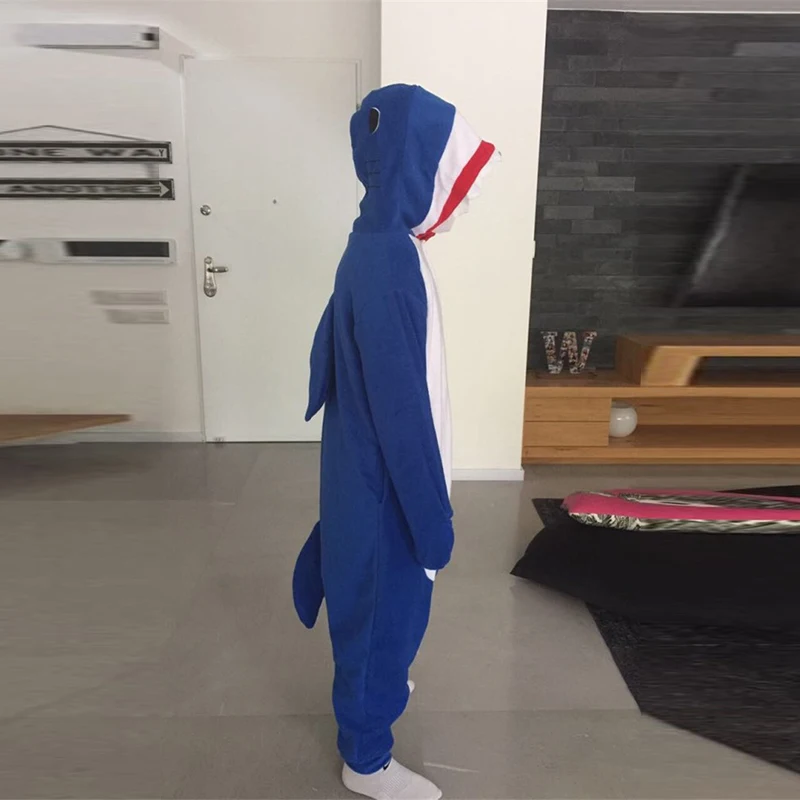 Кингуруми Акула Onesie для женщин мужчин взрослых животных кигуруми мультфильм подростков пижамы забавные праздничные вечерние костюмы на молнии Пуговицы комбинезоны