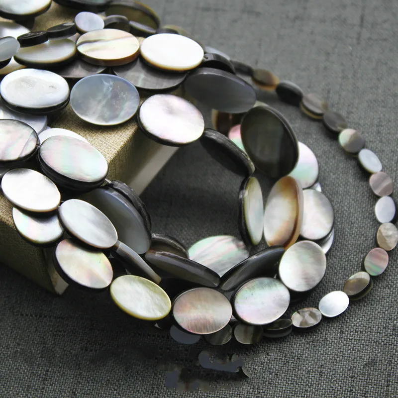 5 звёзд натуральная черная раковина прямое отверстие двусторонние овальные