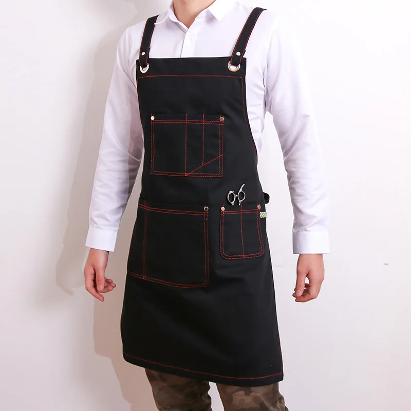 

Delantales de algodón novedosos, delantales de cocina con bolsillos de lona para repostería, delantales de cocina para cocineros