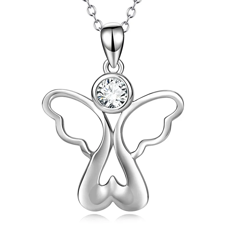 Ожерелье с подвеской в виде хрустального ангела изысканное ювелирное изделие