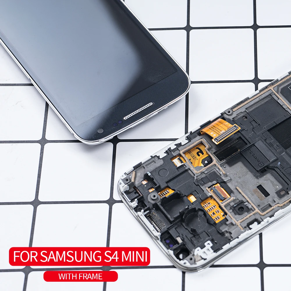 Super AMOLED для SAMSUNG Galaxy S4 Mini ЖК дисплей сенсорный экран с рамкой дигитайзер LCD I9190 i9192