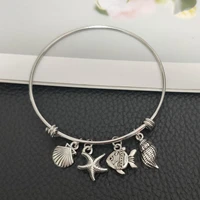 2021 new fashion tidal marine shells and starfish charm bracelet for women jewelry