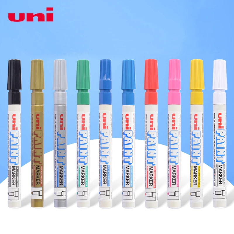 1pcs UNI PX-21 Permanent Marker Pens Colored Oil Waterproof Writing for Metal Glass Fabric Tires Graffiti Paint Marker Pen