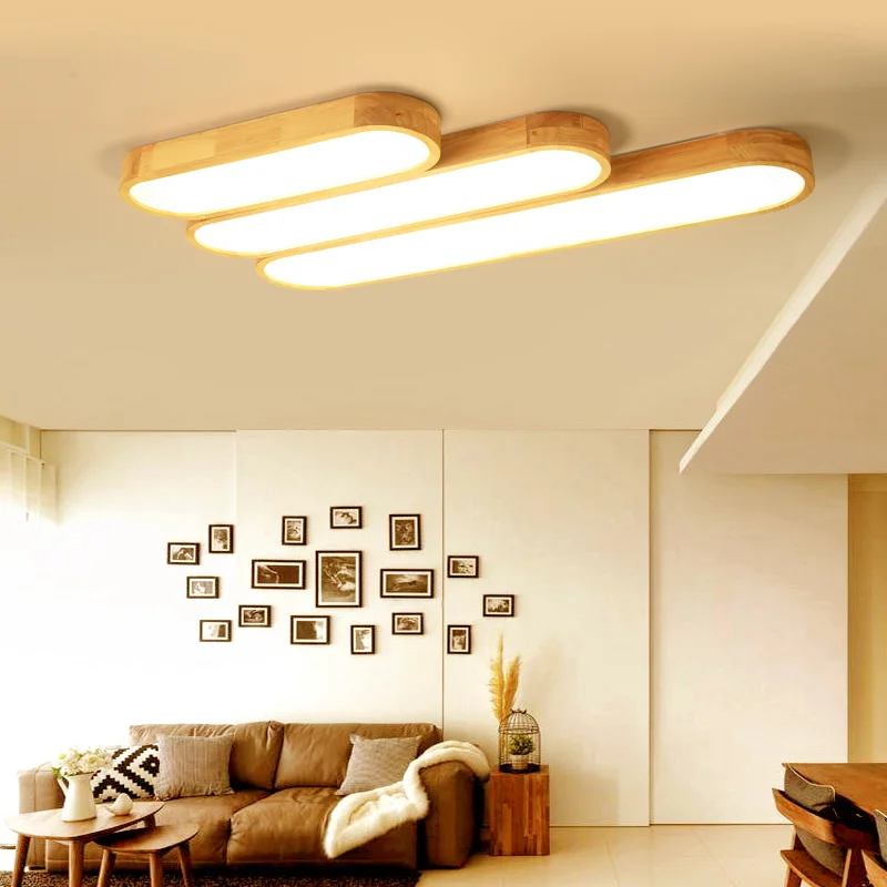 Современные светодиодные потолочные лампы деревянный гостиная спальня lamparas de