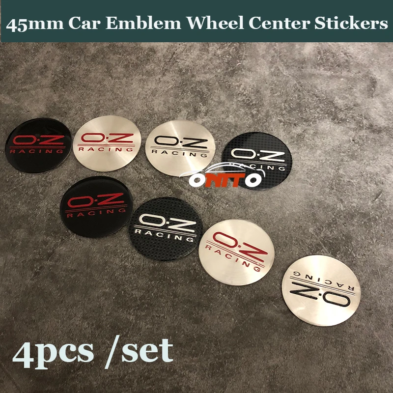 

4pcs 45mm for Racing Car Wheel Hub Center Stickers Auto Emblem Wheels 3D Decal Label Logo Top Selling Car Accessories Styling