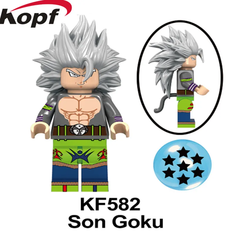 KF582 Without Box Одиночная строительные блоки Dragon Ball серия кирпич Broli Son Goku Torankusu Gogeta фигурки для детской коллекции игрушки KF6098 - Цвет: KF582 Without Box
