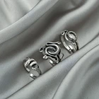 Набор колец с цепочкой под золото и серебро для женщин, стильный Ювелирный Комплект из цепочек с геометрическим дизайном, звезды, месяца, шариков в форме сердца, вечерняя бижувечерние я, 2021