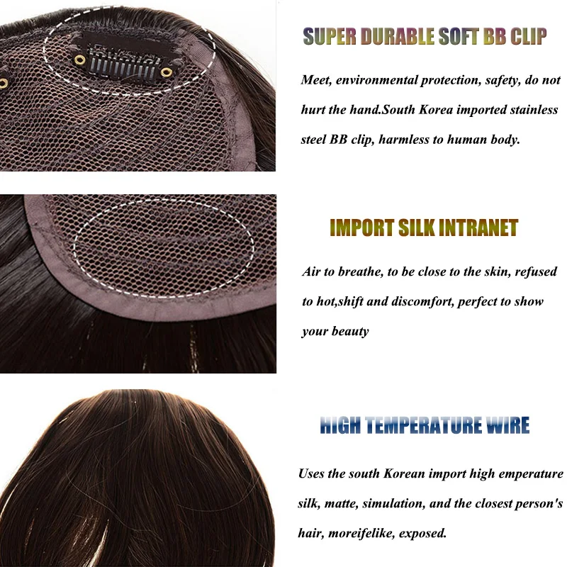 Термостойкая синтетическая челка XUANGUANG длинная прямая средней длины для женщин