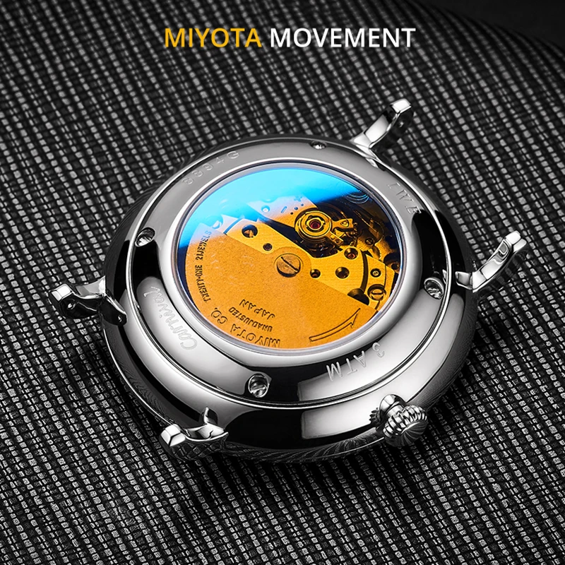 Мужские механические часы с автоподзаводом MIYOTA роскошные брендовые