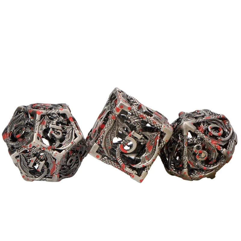 Dice Set Hollow Metal Polyhedral for MTG Pathfinder Board Games Role Playing D and D20 D12 D10 D8 D6 D4 | Спорт и развлечения