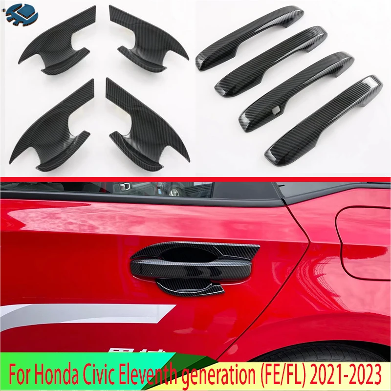 

For Honda Civic Eleventh generation (FE/FL) 2021-2023 Door Handle Bowl Cover Cup Cavity Trim Insert Catch Molding Garnish