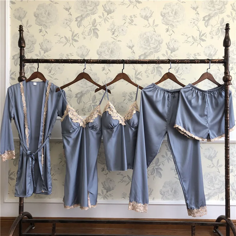 Женская пижама комплект из пяти предметов комбинезон вискозного волокна с