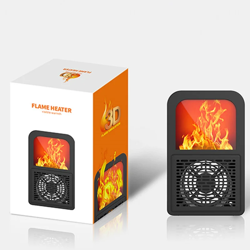 Portable 3D Flame Heater Space Home Mini Electric Heaters Heated Room Heaters Fan Small Heating Stove Radiator Machine for EU/US