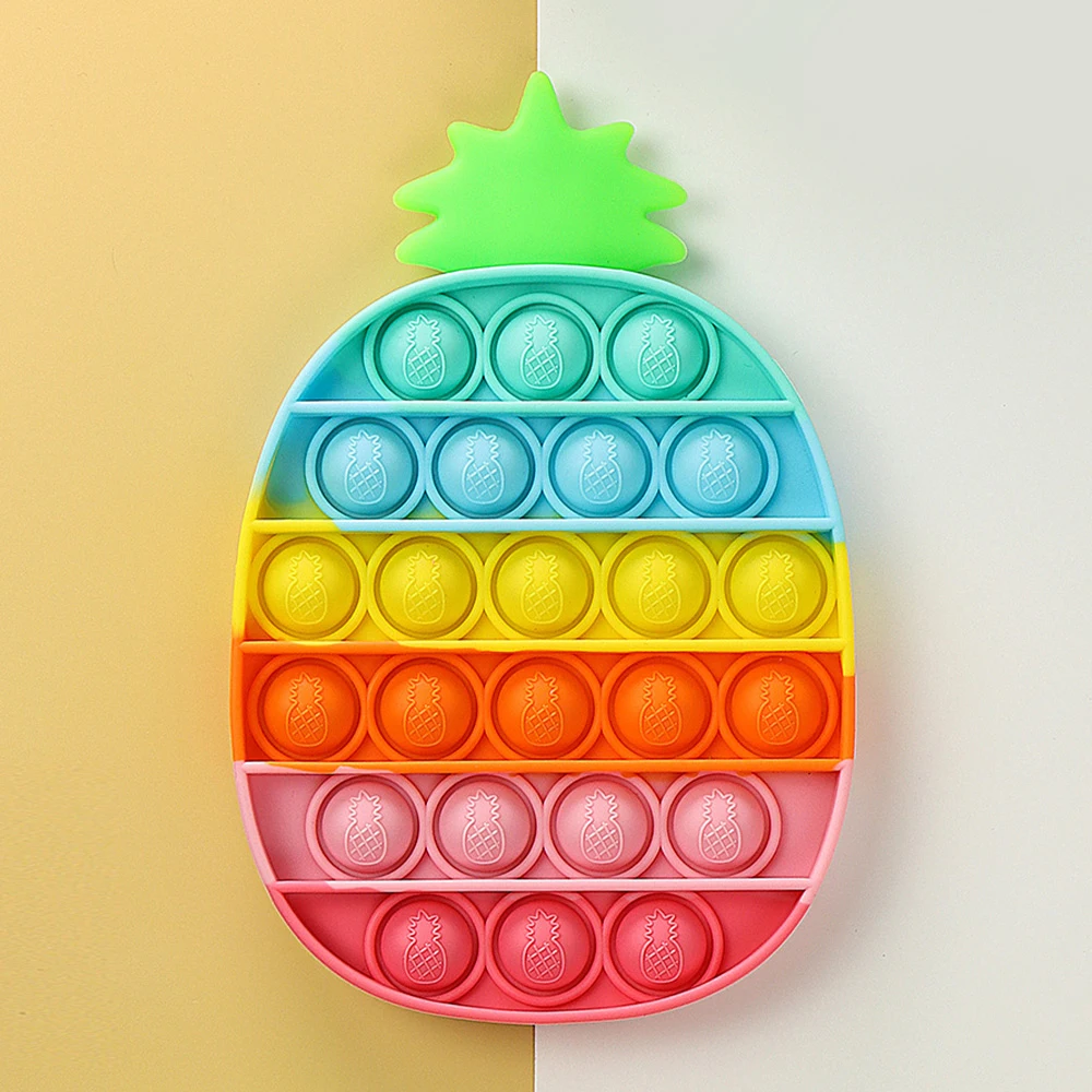 

Радужный ананас рельефный Сжимаемый пузырь пузырьки для детей сенсорные игрушки аутисим специальная игра для взрослых
