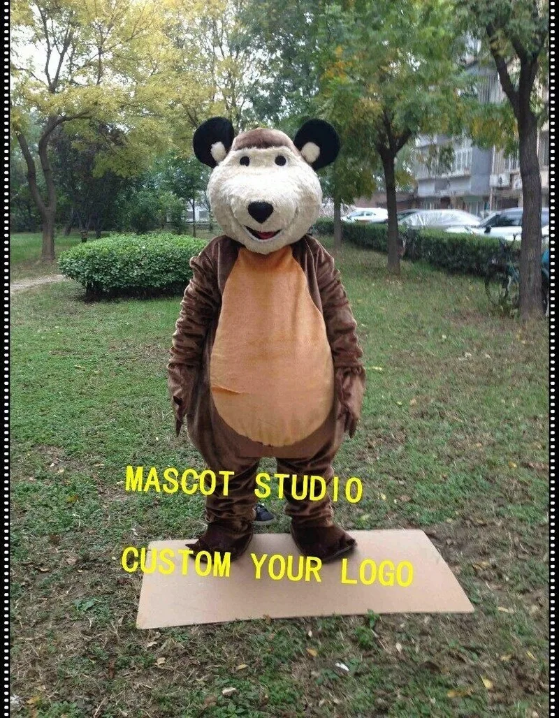 

Hot Sale Cosplay Bear Mascot Costume Party Game Dress Outfit Advertising Halloween Adult Free Shipping