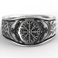 new creative neo gothic retro thai silver mythical viking celtic compass ring mens jewelry punk party accessories gifts