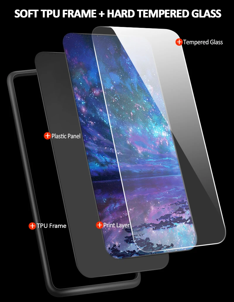 Чехол для телефона для Huawei Honor 6X 7A 7C 7X 8A 8X9 облегченное закаленное стекло крышка Y6 Y9 Y7 премьер-профессионал Magic2 защиты оболочки