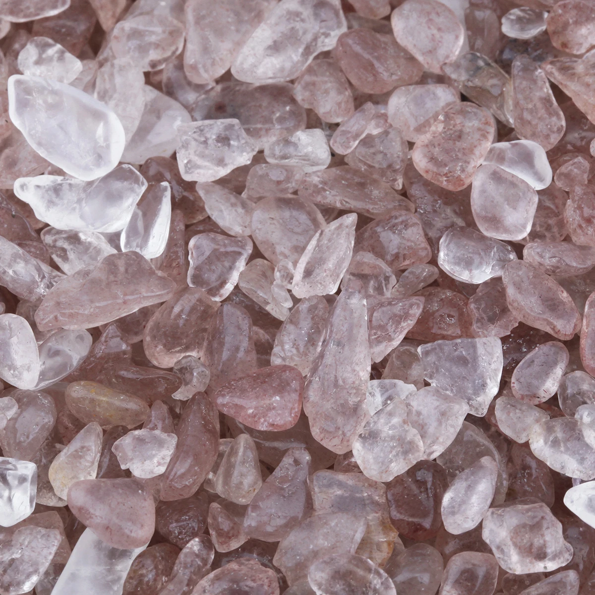 460g Strawberry Quart Crystal Tumbled Stone Chips Crushed Pieces Irregular Stones Beads Jewelry Accessory For Making Decoration