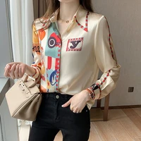womens shirts elegant printed chiffon tops womens korean style long sleeved shirts modis tops 2021 autumn new arrivals