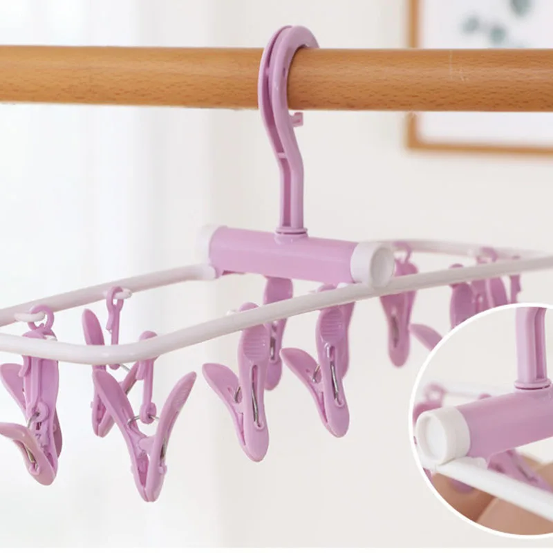 Многофункциональная Складная сушилка для одежды 12 зажимов пластиковая нижнее