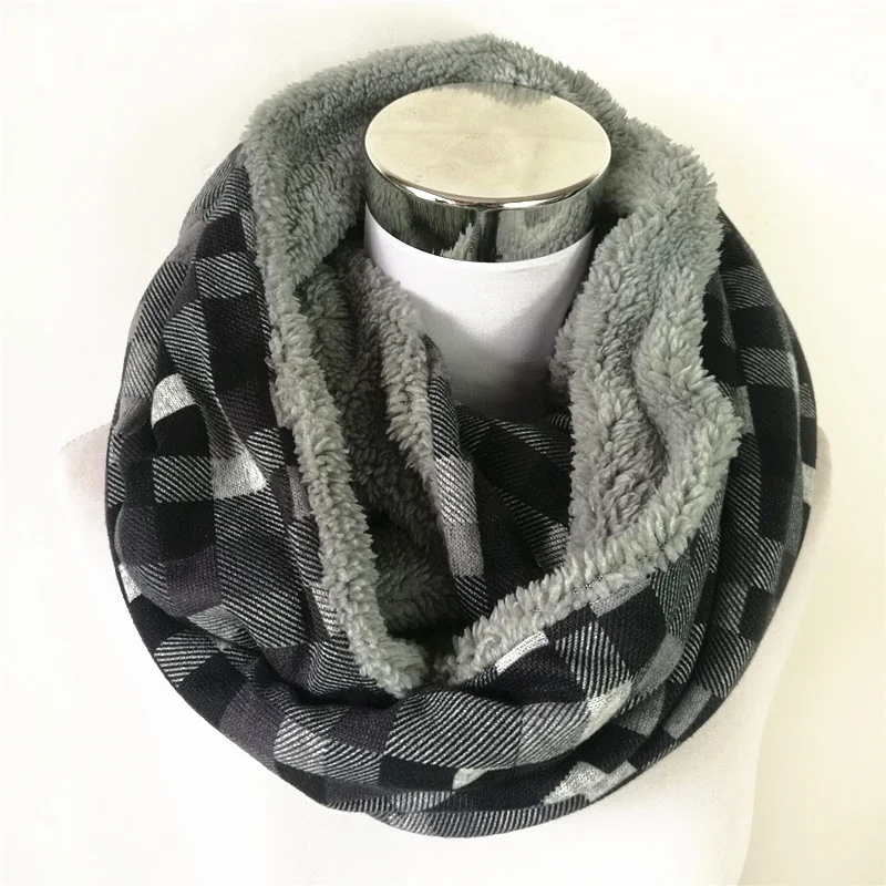 Small Palid Black W Новая мода унисекс Женские зимние вязаные круглые петли scavres кашемир дамы Бесконечность шарф снуд шарфы обертывания - Цвет: Small Palid Black W